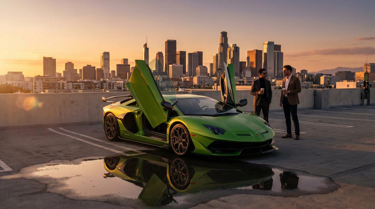 大奶汽车改装视频-城市天台超跑改装展示